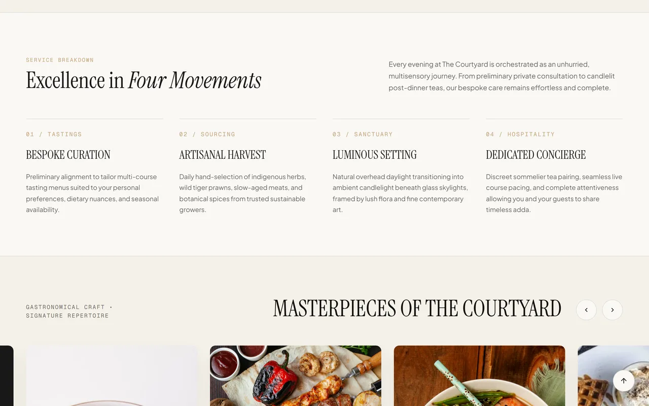 The Courtyard menu